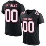 Maillot de football en maille authentique personnalisé noir blanc-rouge Maillot de football en maille authentique personnalisé noir blanc-rouge