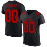 Maillot de football rouge personnalisé en maille noire authentique Maillot de football rouge personnalisé en maille noire authentique