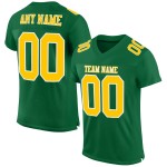 Maillot de football Kelly personnalisé en maille verte authentique, or et blanc Maillot de football Kelly personnalisé en maille verte authentique, or et blanc