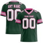 Maillot de football personnalisé blanc-rose en maille verte authentique Maillot de football personnalisé blanc-rose en maille verte authentique
