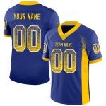Maillot de football personnalisé Drift Royal Jaune-Blanc Fashion Mesh Maillot de football personnalisé Drift Royal Jaune-Blanc Fashion Mesh