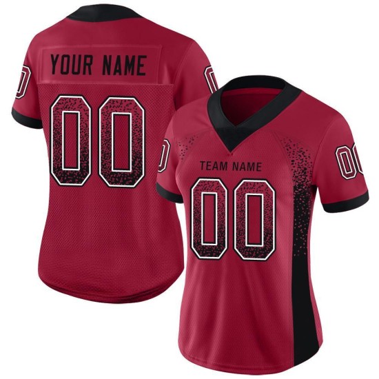Maillot de football personnalisé Drift Fashion Cardinal noir et blanc en maille Maillot de football personnalisé Drift Fashion Cardinal noir et blanc en maille