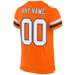 Maillot de football authentique orange personnalisé blanc-bleu marine en maille Maillot de football authentique orange personnalisé blanc-bleu marine en maille
