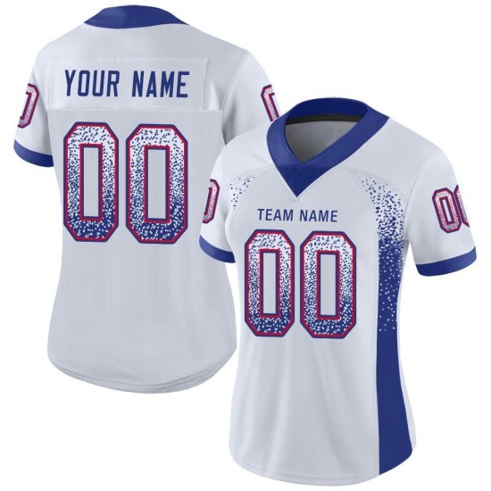 Maillot de football Drift Royal-Red en maille blanche personnalisée Maillot de football Drift Royal-Red en maille blanche personnalisée