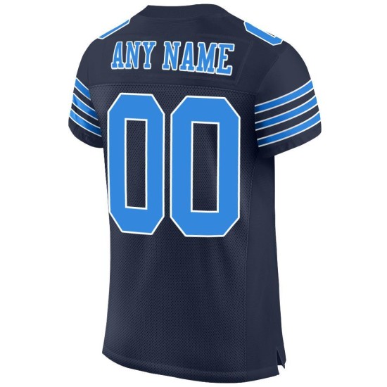 Maillot de football personnalisé en maille bleu-blanc bleu marine poudre authentique Maillot de football personnalisé en maille bleu-blanc bleu marine poudre authentique