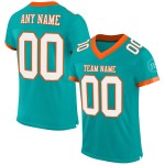 Maillot de football authentique Aqua Mesh blanc-orange personnalisé Maillot de football authentique Aqua Mesh blanc-orange personnalisé