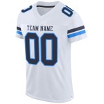 Maillot blanc bleu marine et poudre de football, maille authentique personnalisée Maillot blanc bleu marine et poudre de football, maille authentique personnalisée