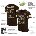 Maillot de football marron, maille personnalisée authentique marron-crème Maillot de football marron, maille personnalisée authentique marron-crème