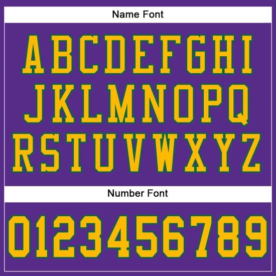 Maillot de football personnalisé en maille violette authentique Green Gold-Kelly Maillot de football personnalisé en maille violette authentique Green Gold-Kelly
