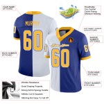 Maillot de football en maille Royal or-blanc, mode personnalisée Maillot de football en maille Royal or-blanc, mode personnalisée