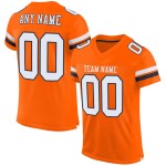 Maillot de football authentique orange personnalisé blanc-bleu marine en maille Maillot de football authentique orange personnalisé blanc-bleu marine en maille