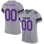 Maillot de football gris authentique personnalisé violet-noir léger Maillot de football gris authentique personnalisé violet-noir léger