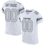 Maillot de football personnalisé authentique en maille argent-noir blanc Maillot de football personnalisé authentique en maille argent-noir blanc