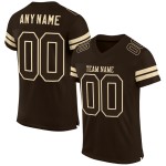 Maillot de football marron, maille personnalisée authentique marron-crème Maillot de football marron, maille personnalisée authentique marron-crème