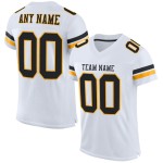 Maillot de football authentique blanc noir et doré en maille personnalisée Maillot de football authentique blanc noir et doré en maille personnalisée