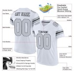 Maillot de football personnalisé authentique en maille argent-noir blanc Maillot de football personnalisé authentique en maille argent-noir blanc
