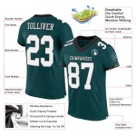 Maillot de football authentique blanc minuit personnalisé en maille vert gris-noir Maillot de football authentique blanc minuit personnalisé en maille vert gris-noir