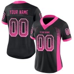 Maillot de football personnalisé en maille rose et blanc Drift Fashion Black Maillot de football personnalisé en maille rose et blanc Drift Fashion Black