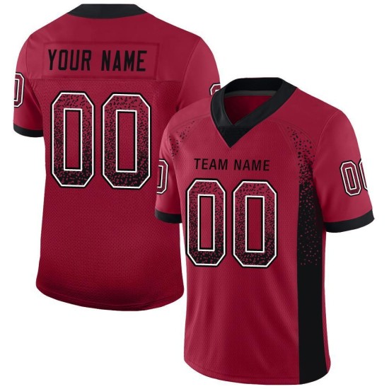 Maillot de football personnalisé Drift Fashion Cardinal noir et blanc en maille Maillot de football personnalisé Drift Fashion Cardinal noir et blanc en maille