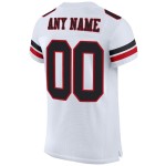 Maillot de football blanc en maille noir et rouge personnalisé authentique Maillot de football blanc en maille noir et rouge personnalisé authentique