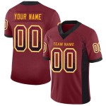 Maillot de football personnalisé en maille noir et or, bordeaux Maillot de football personnalisé en maille noir et or, bordeaux