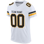 Maillot de football authentique blanc noir et doré en maille personnalisée Maillot de football authentique blanc noir et doré en maille personnalisée
