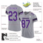 Maillot de football gris authentique personnalisé violet-noir léger Maillot de football gris authentique personnalisé violet-noir léger