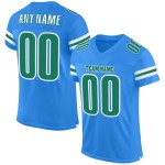 Maillot de football bleu personnalisé vert-blanc Kelly Powder Mesh authentique Maillot de football bleu personnalisé vert-blanc Kelly Powder Mesh authentique