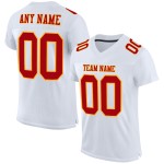 Maillot de football authentique rouge-or blanc en maille personnalisée Maillot de football authentique rouge-or blanc en maille personnalisée