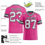 Maillot de football vert authentique blanc-Kelly personnalisé en maille rose Maillot de football vert authentique blanc-Kelly personnalisé en maille rose