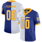 Maillot de football en maille Royal or-blanc, mode personnalisée Maillot de football en maille Royal or-blanc, mode personnalisée