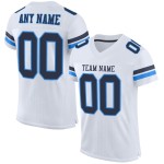 Maillot blanc bleu marine et poudre de football, maille authentique personnalisée Maillot blanc bleu marine et poudre de football, maille authentique personnalisée
