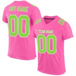 Maillot de football authentique vert-blanc rose fluo en maille personnalisée Maillot de football authentique vert-blanc rose fluo en maille personnalisée
