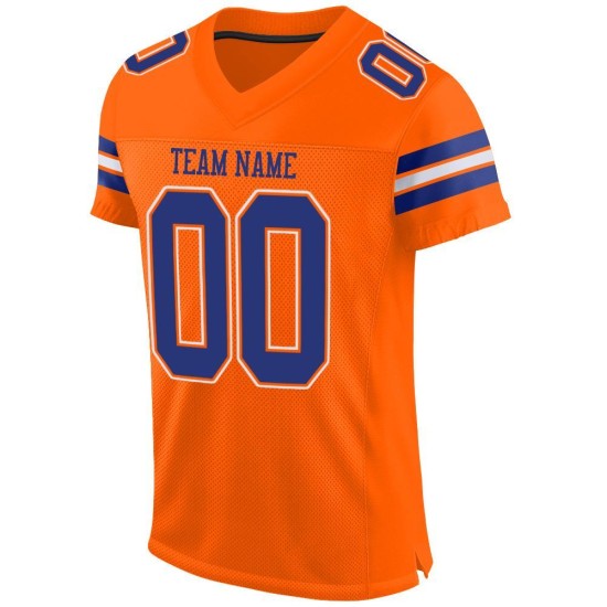 Maillot de football personnalisé en maille orange Royal-White Authentic Maillot de football personnalisé en maille orange Royal-White Authentic