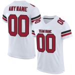 Maillot de football authentique en maille blanche, personnalisé, Cardinal-Noir Maillot de football authentique en maille blanche, personnalisé, Cardinal-Noir