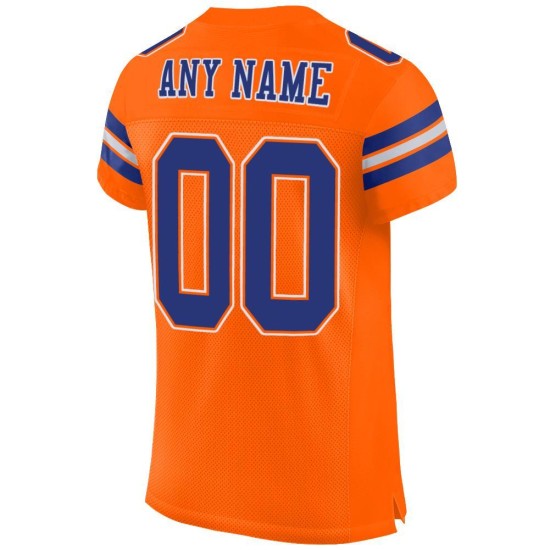 Maillot de football personnalisé en maille orange Royal-White Authentic Maillot de football personnalisé en maille orange Royal-White Authentic