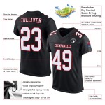 Maillot de football en maille authentique personnalisé noir blanc-rouge Maillot de football en maille authentique personnalisé noir blanc-rouge