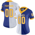 Maillot de football en maille Royal or-blanc, mode personnalisée Maillot de football en maille Royal or-blanc, mode personnalisée