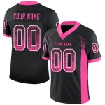 Maillot de football personnalisé en maille rose et blanc Drift Fashion Black Maillot de football personnalisé en maille rose et blanc Drift Fashion Black