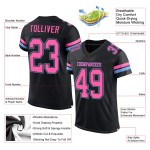 Maillot noir bleu football rose clair maille personnalisée authentique Maillot noir bleu football rose clair maille personnalisée authentique