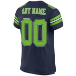 Maillot de football authentique en maille vert-blanc fluo personnalisé bleu marine Maillot de football authentique en maille vert-blanc fluo personnalisé bleu marine