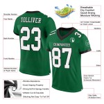 Maillot de football authentique vert personnalisé blanc-noir Kelly Mesh Maillot de football authentique vert personnalisé blanc-noir Kelly Mesh