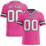 Maillot de football vert authentique blanc-Kelly personnalisé en maille rose Maillot de football vert authentique blanc-Kelly personnalisé en maille rose