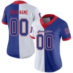 Maillot de football Royal-Scarlet personnalisé en maille blanche fendue Maillot de football Royal-Scarlet personnalisé en maille blanche fendue
