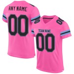 Maillot de football authentique personnalisé en maille bleue rose noir clair Maillot de football authentique personnalisé en maille bleue rose noir clair