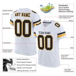 Maillot de football authentique blanc noir et doré en maille personnalisée Maillot de football authentique blanc noir et doré en maille personnalisée