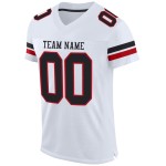 Maillot de football blanc en maille noir et rouge personnalisé authentique Maillot de football blanc en maille noir et rouge personnalisé authentique