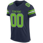 Maillot de football authentique en maille vert-blanc fluo personnalisé bleu marine Maillot de football authentique en maille vert-blanc fluo personnalisé bleu marine