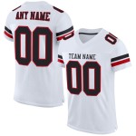 Maillot de football blanc en maille noir et rouge personnalisé authentique Maillot de football blanc en maille noir et rouge personnalisé authentique