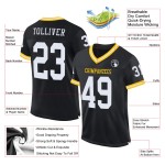 Maillot de football authentique blanc-or noir personnalisé en maille rétro Maillot de football authentique blanc-or noir personnalisé en maille rétro